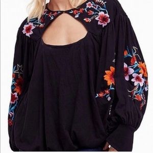 Free People Lita embroidered top XL